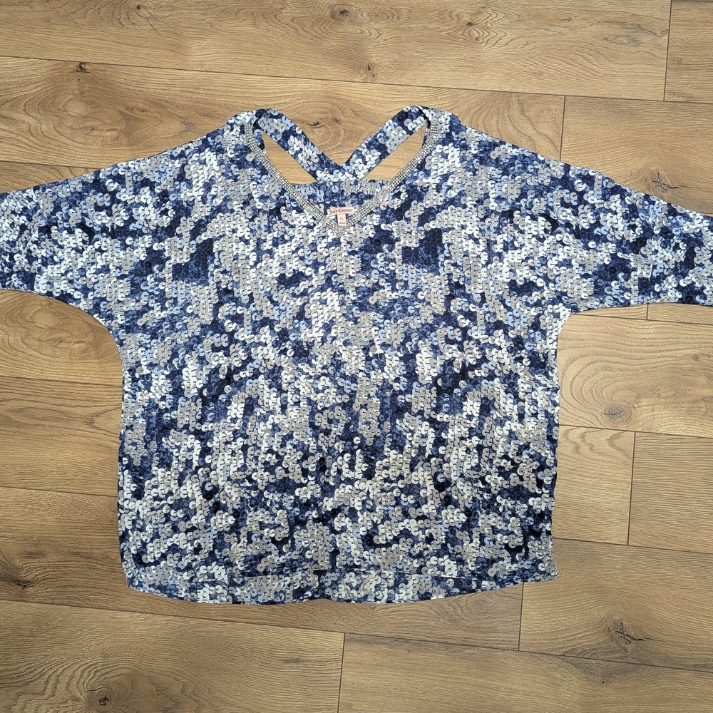 Juicy Couture Navy and White Blouse
